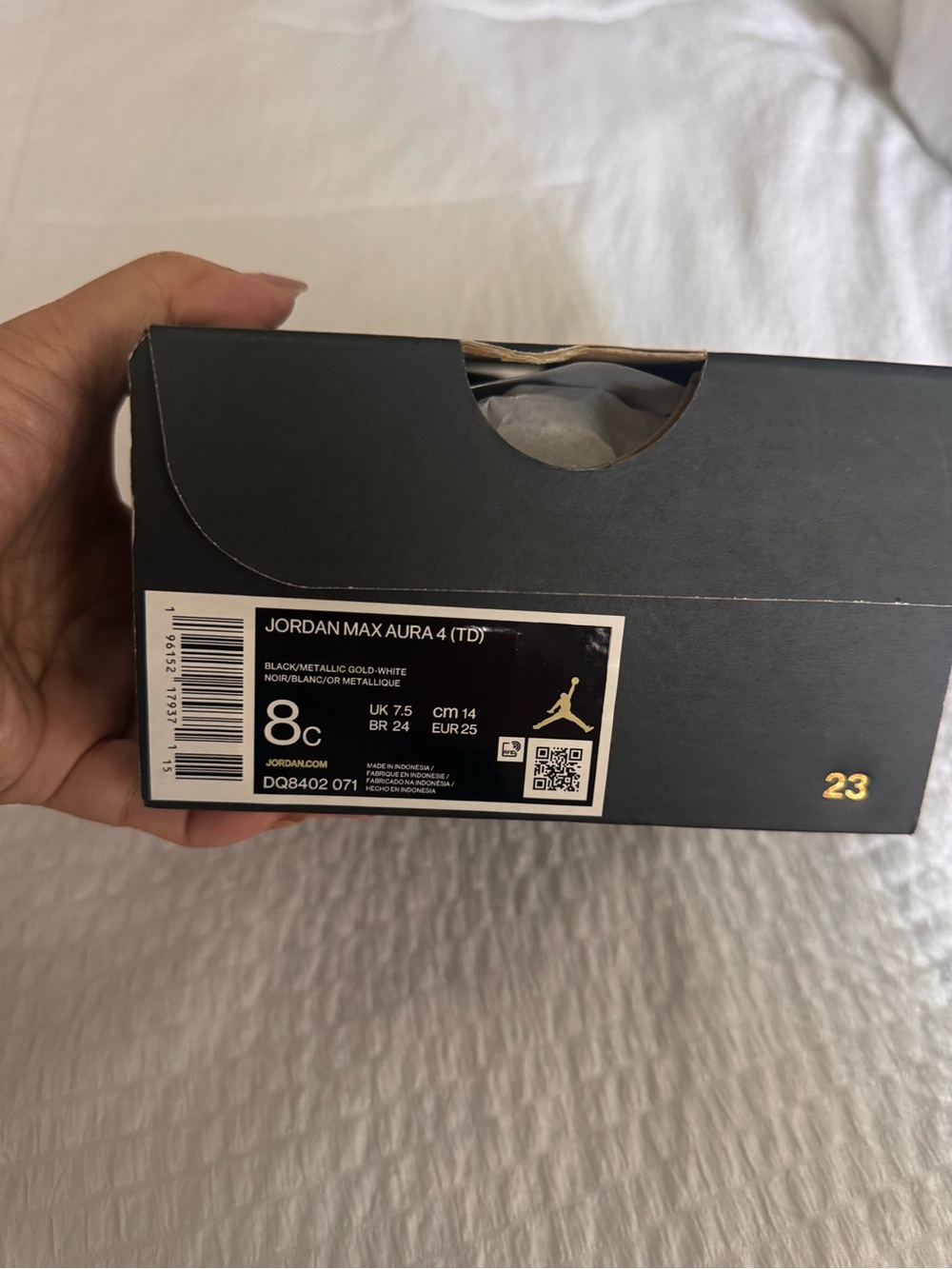 Jordan Kids Black and Gold Velcro Sneakers - Picture 5 of 5